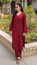 Solid 2Pc Suit Maroon