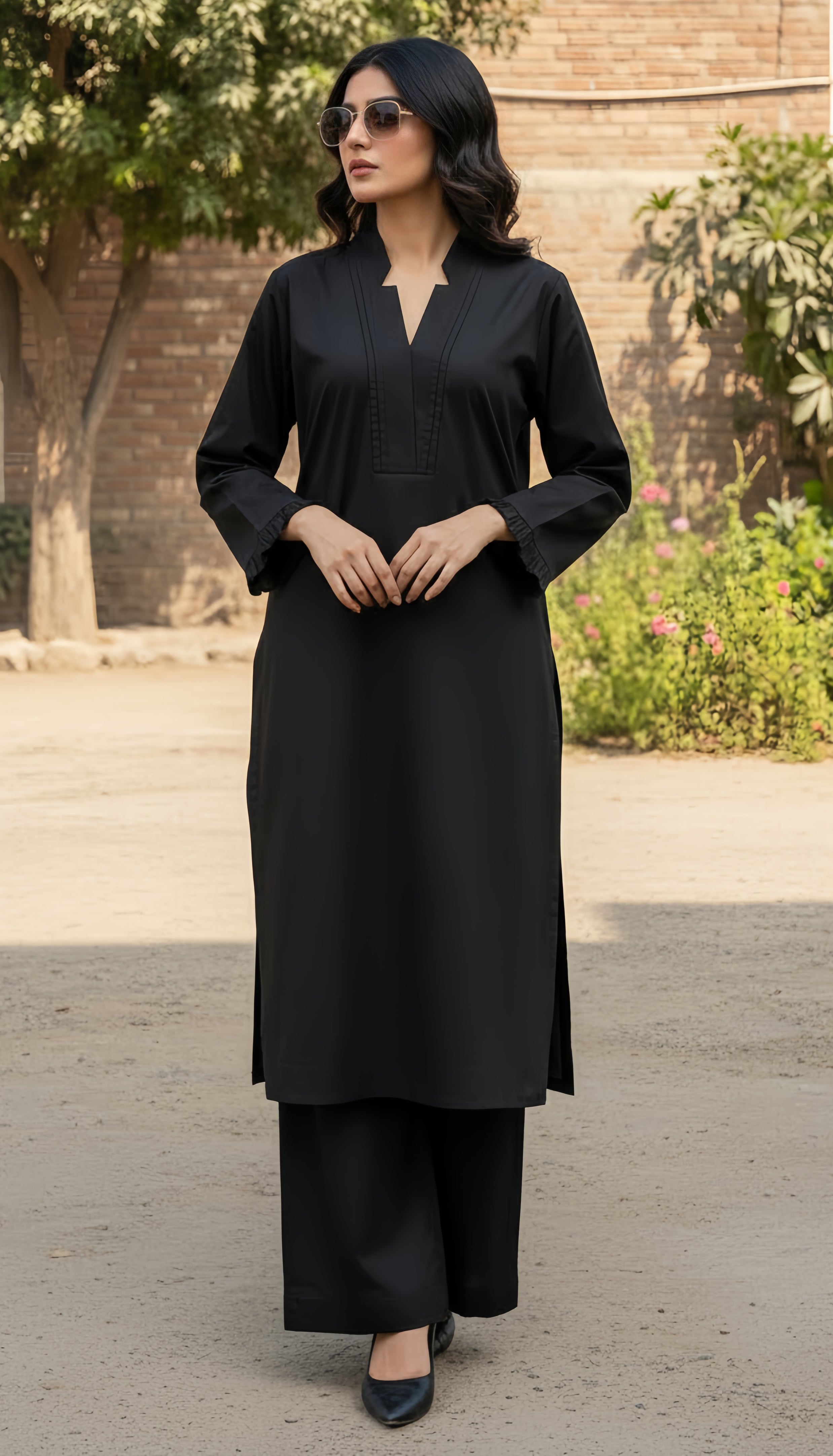 Solid 2Pc Suit Black