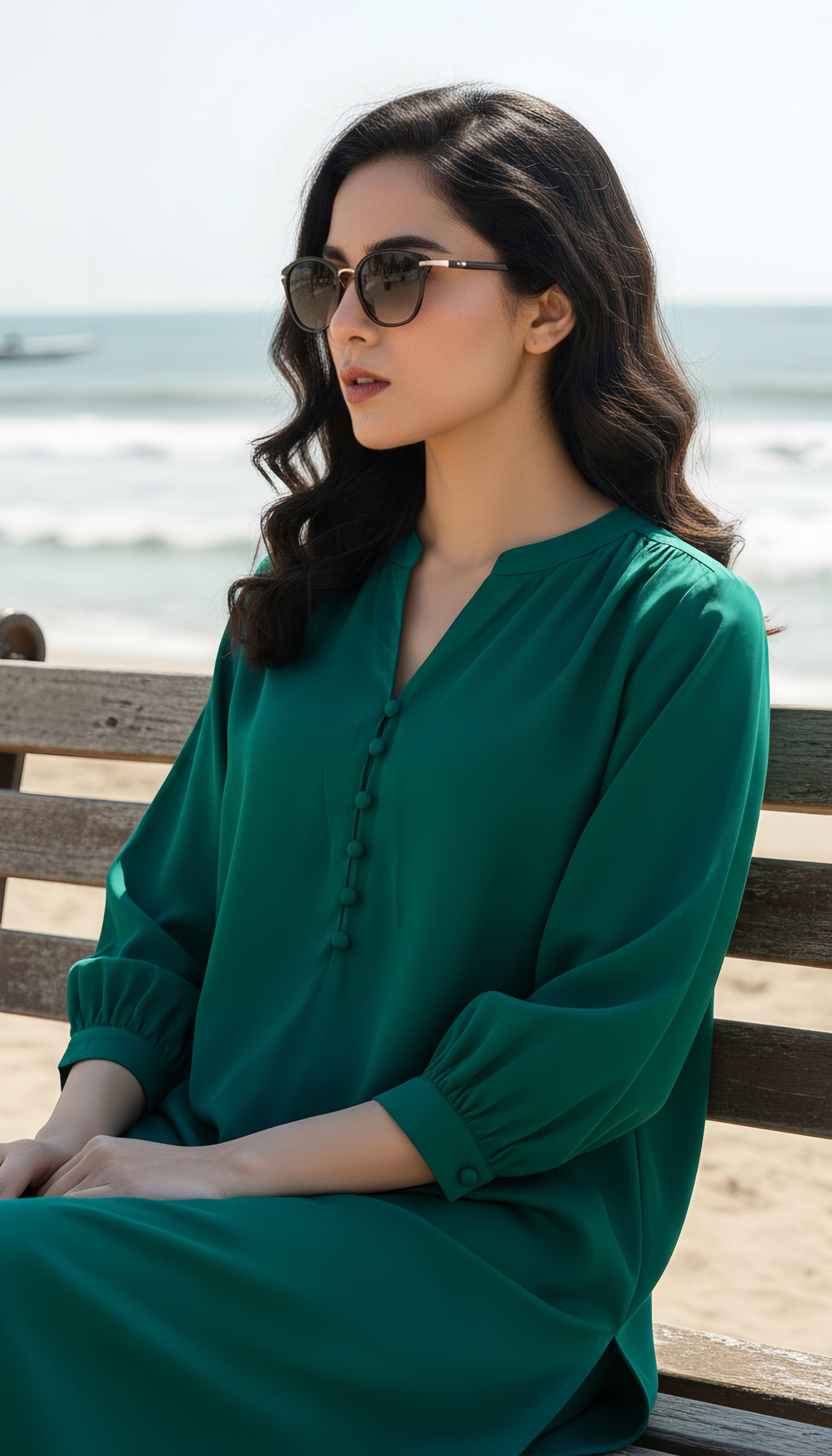 Solid 2Pc Suit Teal Green