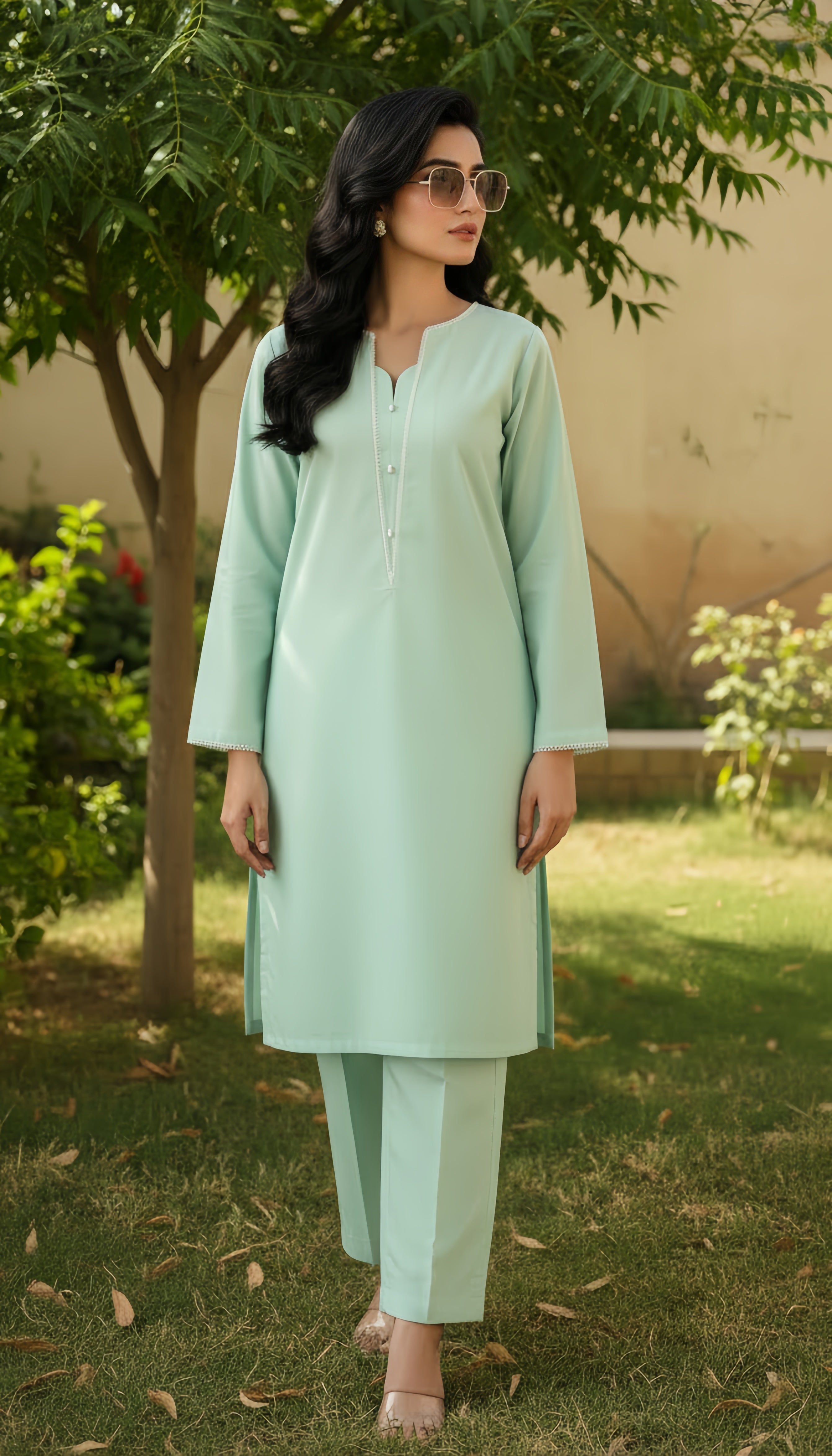 Solid 2Pc Suit Mint Green