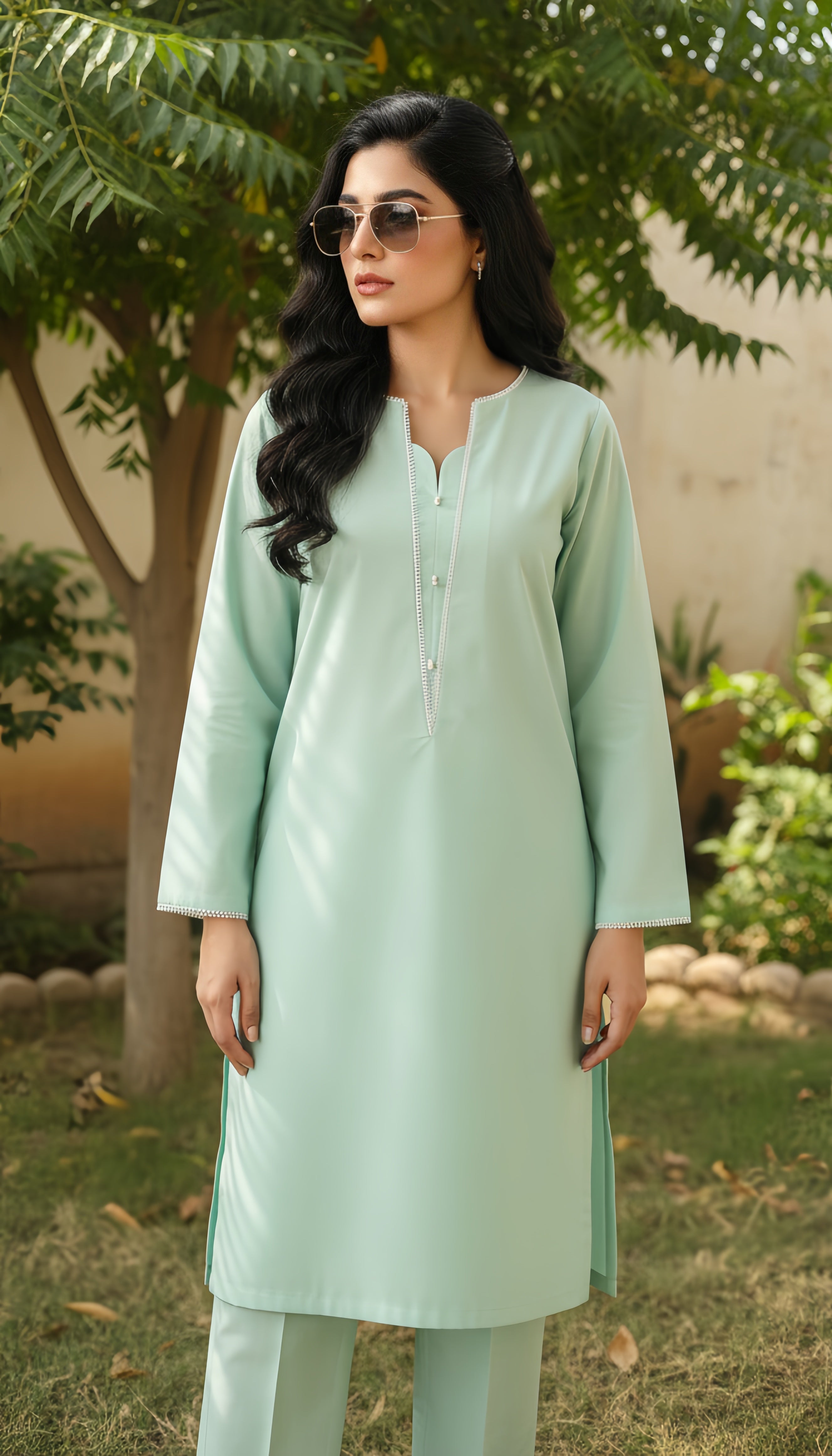 Solid 2Pc Suit Mint Green