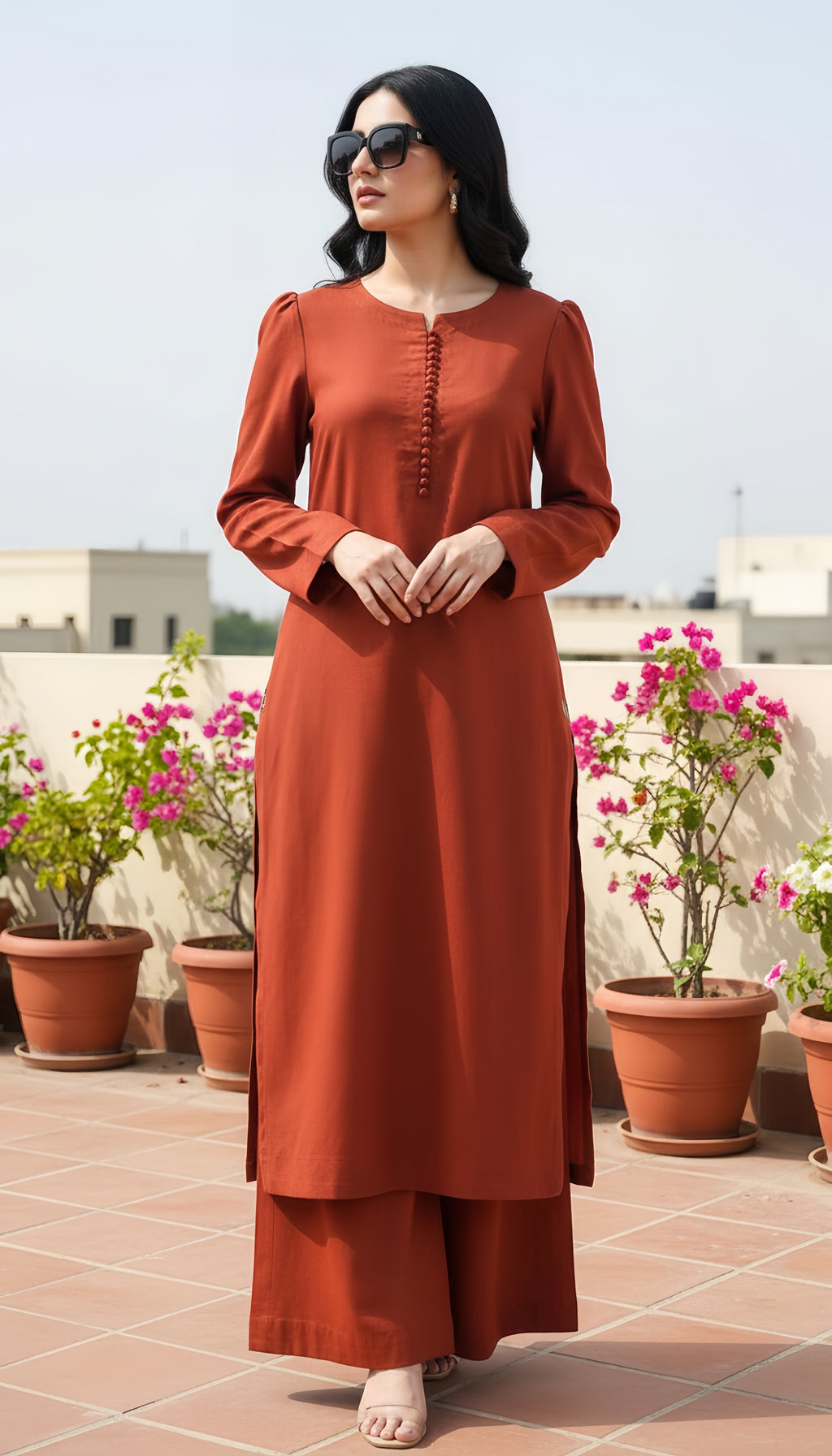 Solid 2Pc Suit Rust