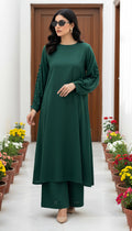 Solid 2Pc Suit Dark Green