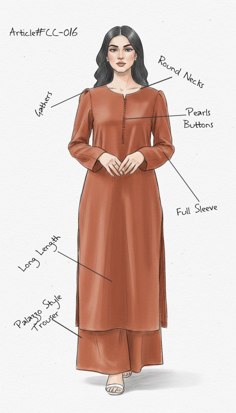 Solid 2Pc Suit Rust