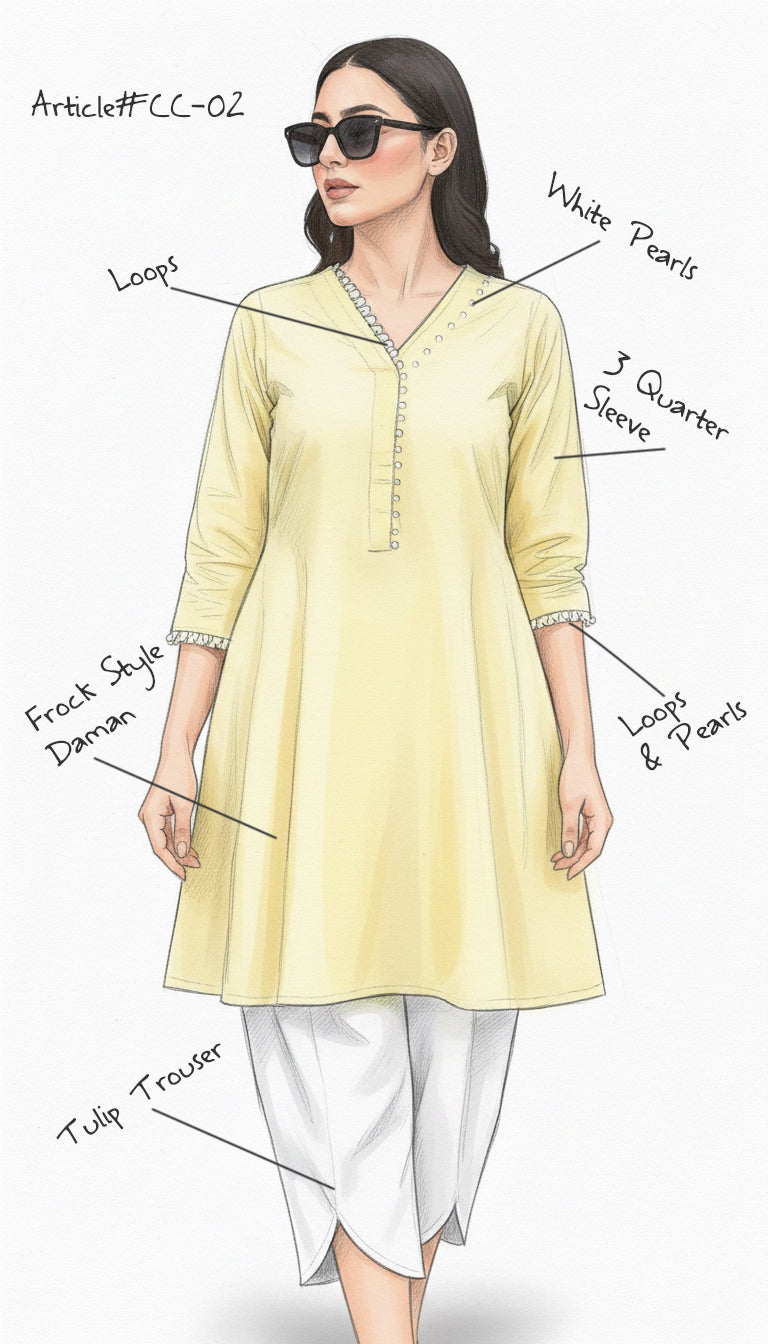 Solid 2Pc Suit Yellow-White