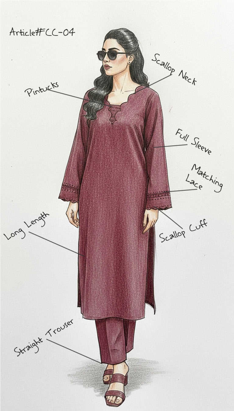 Solid 2Pc Suit Maroon