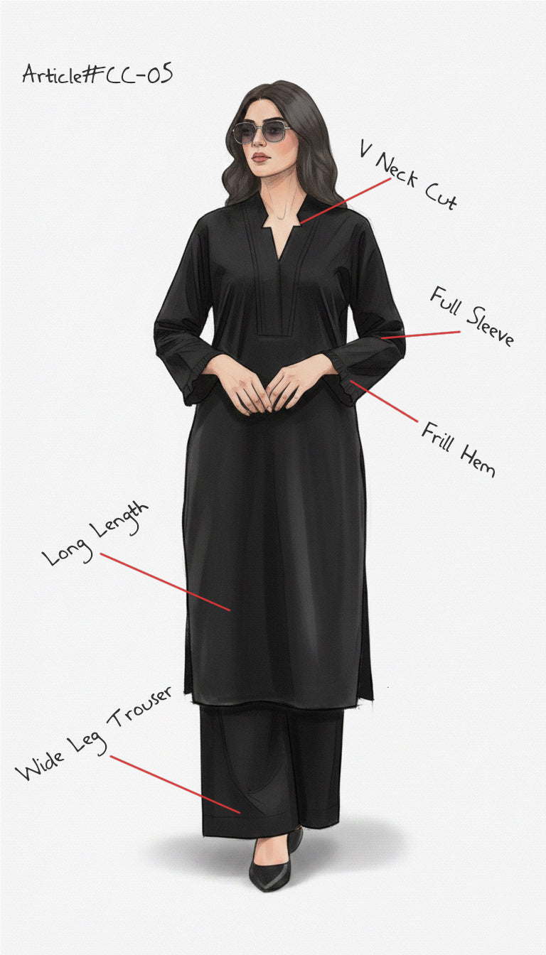 Solid 2Pc Suit Black