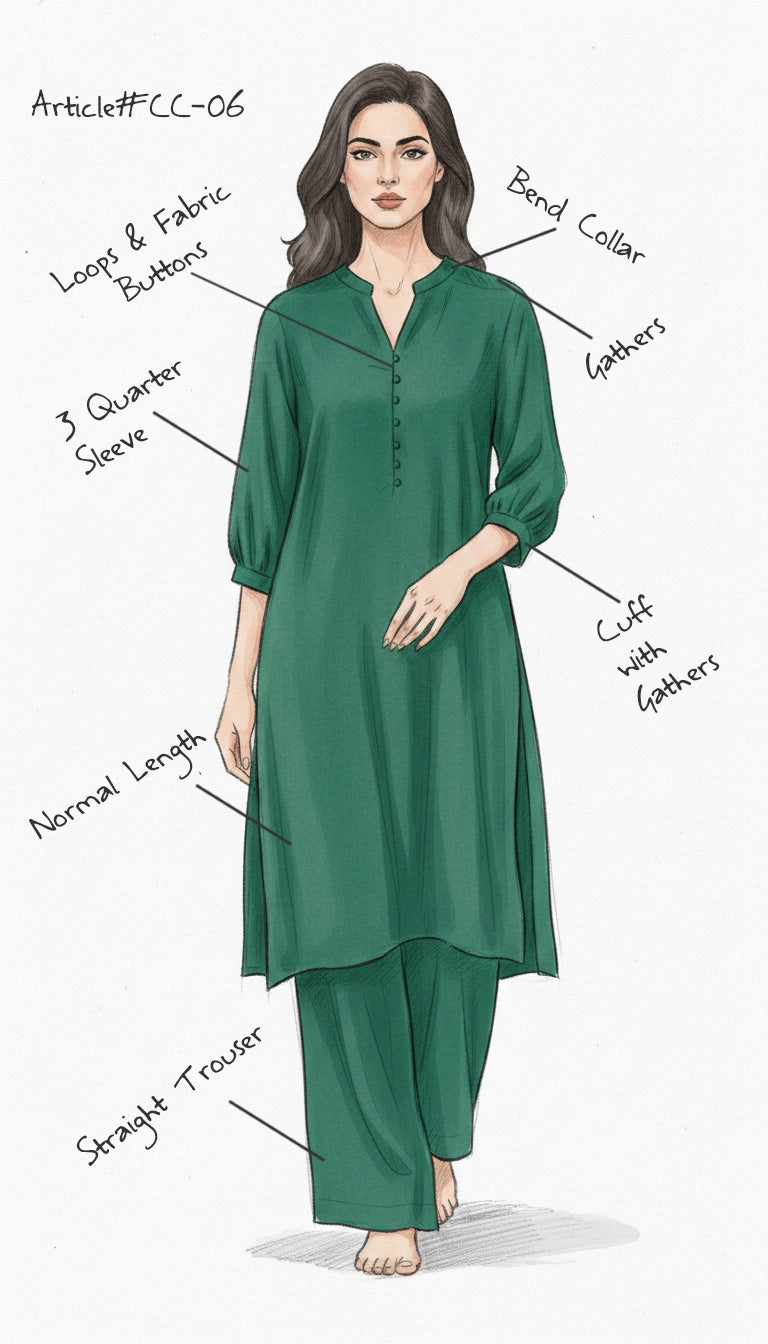 Solid 2Pc Suit Teal Green
