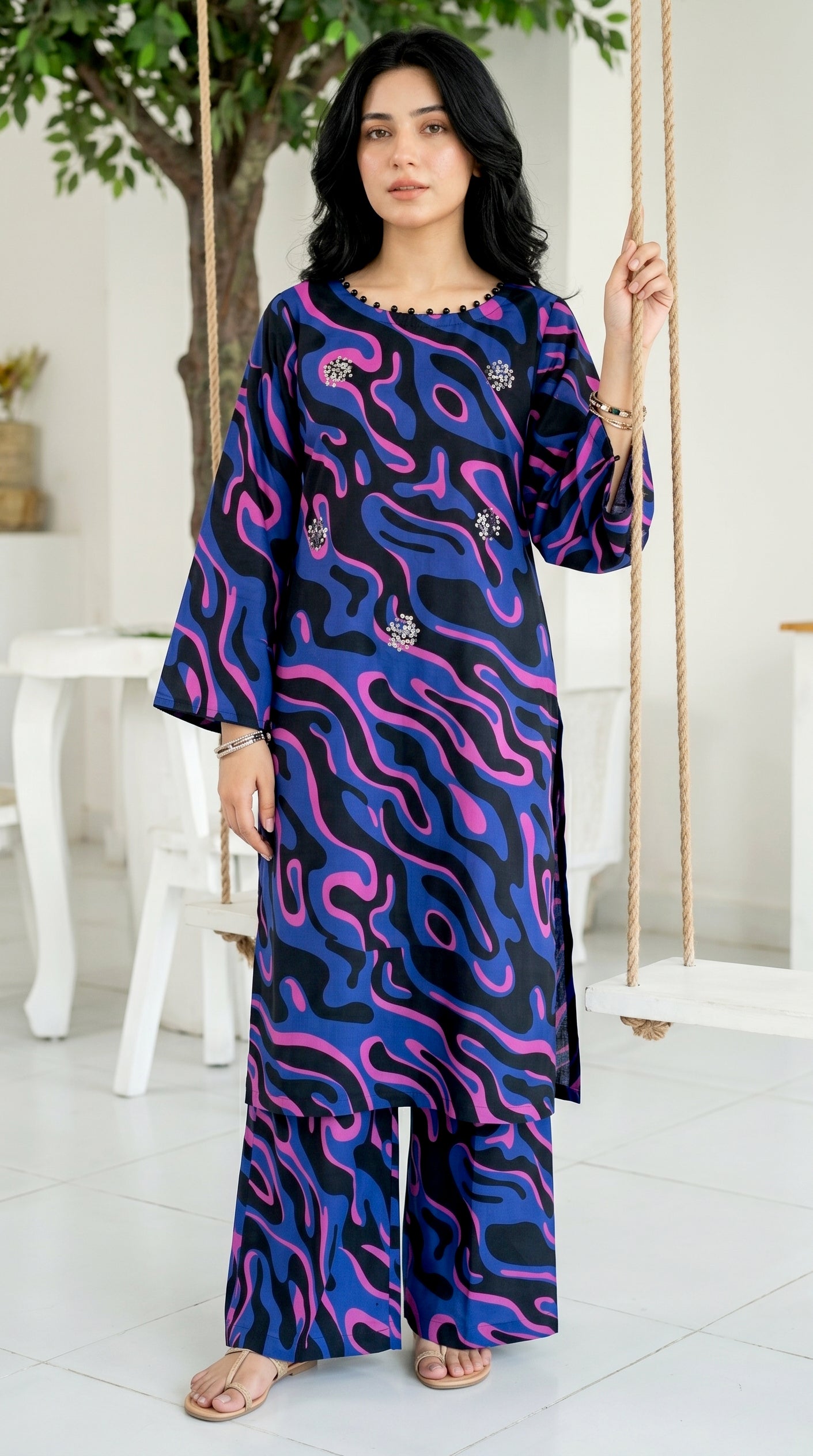 Printed 2Pc Suit